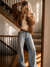 Camel Fringe Stud Jacket