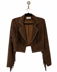 Chocolate Fringe Stud Jacket