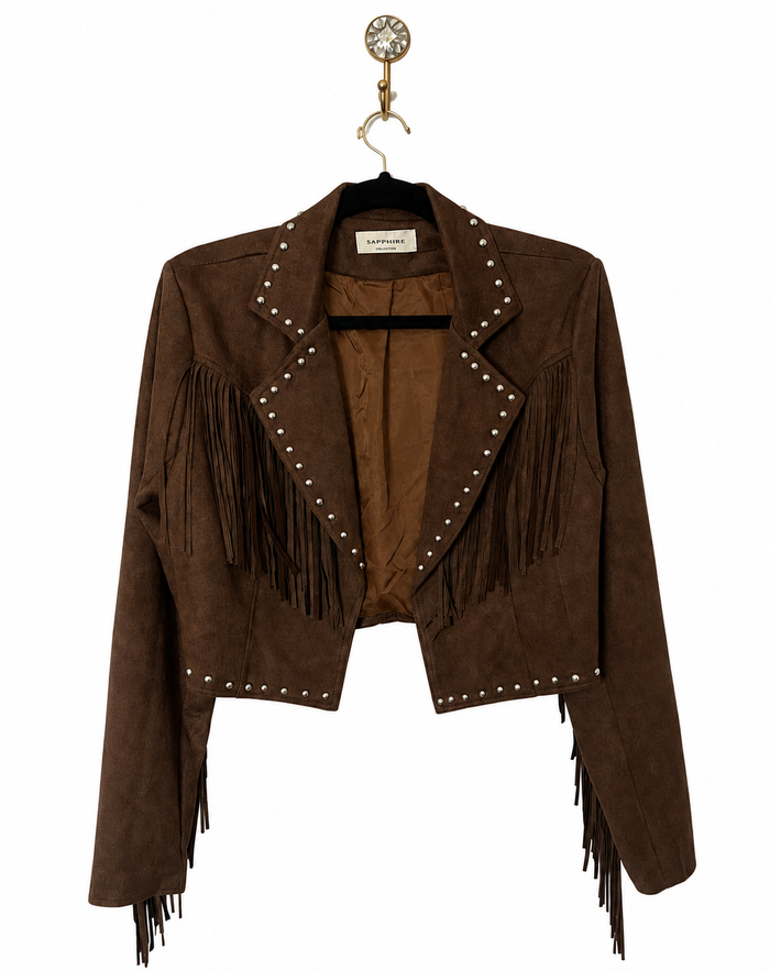 Chocolate Fringe Stud Jacket