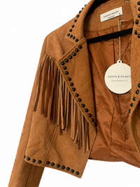 Camel Fringe Stud Jacket