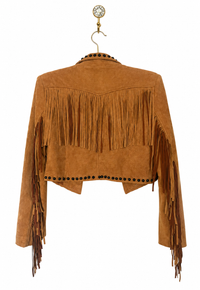 Camel Fringe Stud Jacket