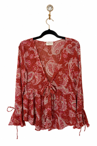 Rose Paisley Boho Kimono Top