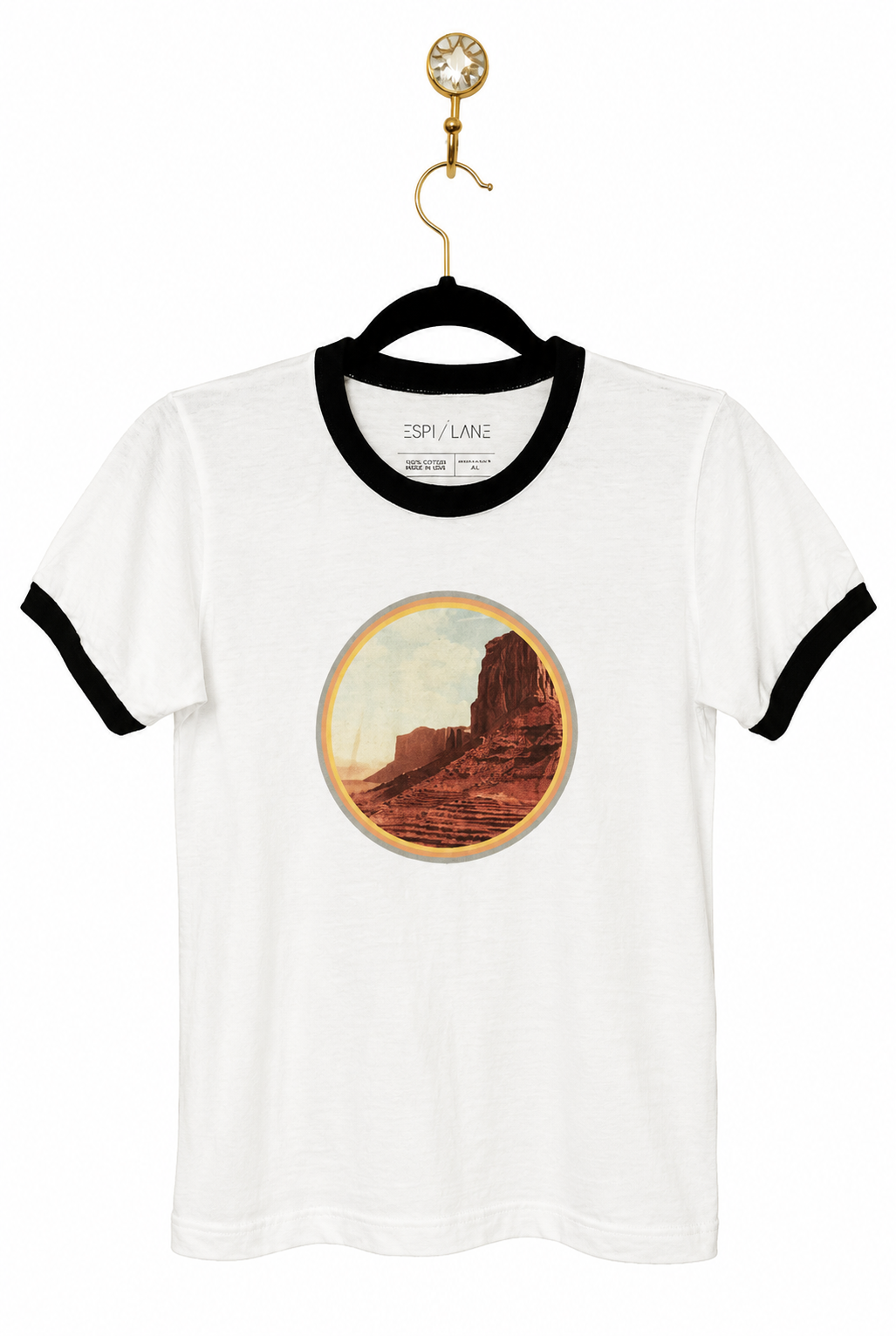 Vintage Desert Graphic Tee (White Ringer) — Women's Close Fit