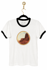 Vintage Desert Graphic Tee (White Ringer) — Women's Close Fit