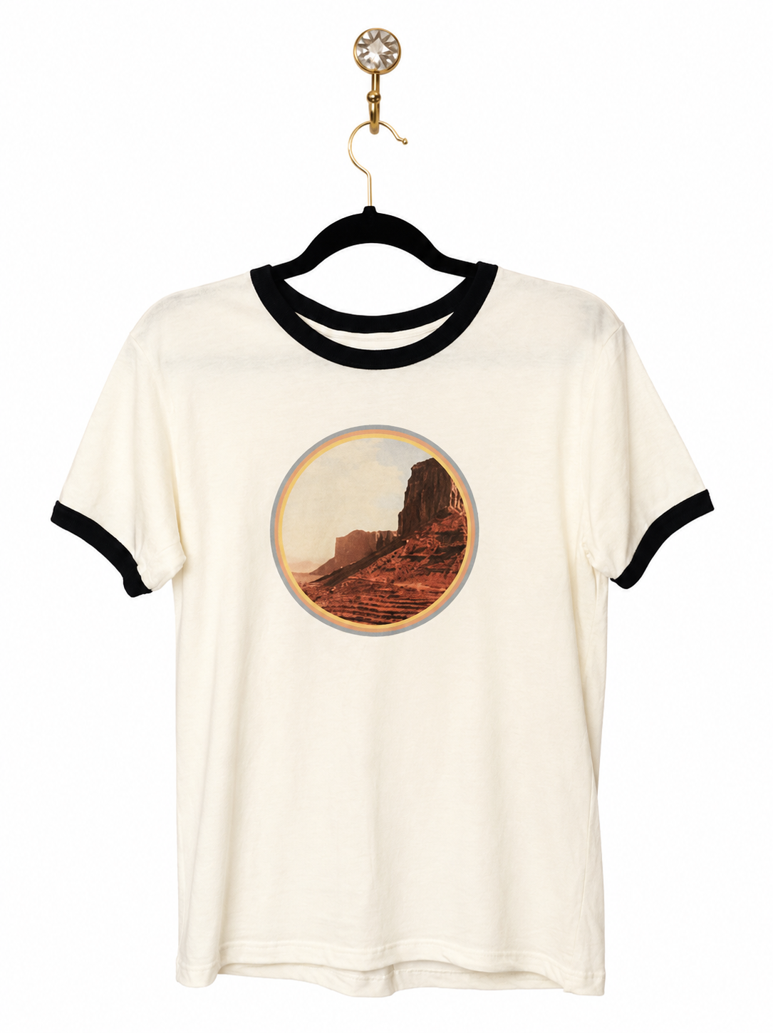 Vintage Desert Graphic Tee (Cream Ringer) — Unisex fit