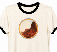 Vintage Desert Graphic Tee (Cream Ringer) — Unisex fit