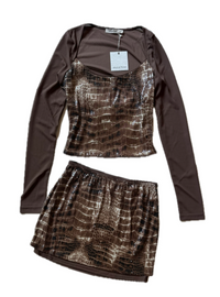 Sequin Croc Two-Piece Set
