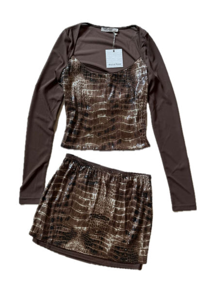 Sequin Croc Two-Piece Set