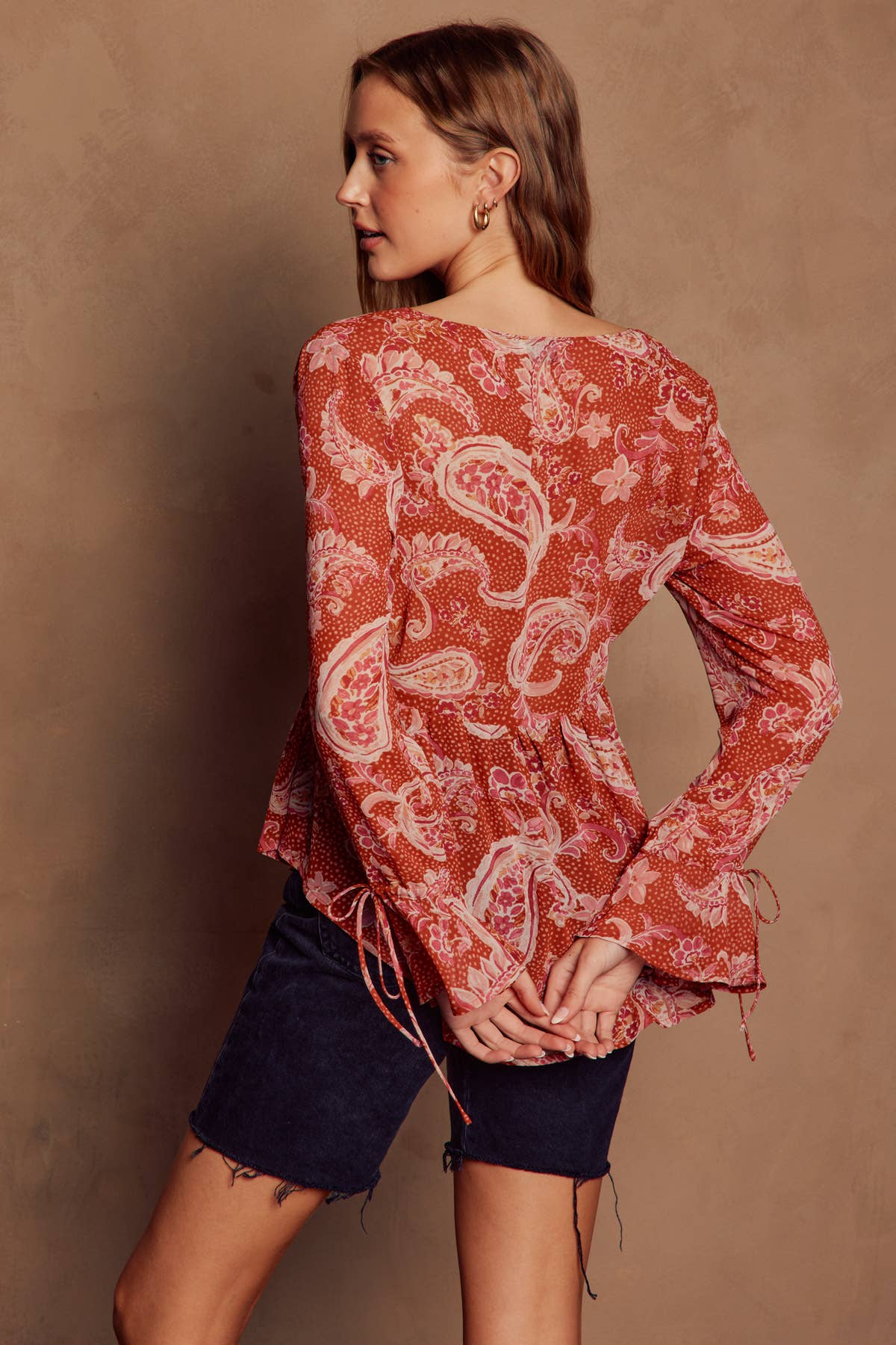 Rose Paisley Boho Kimono Top