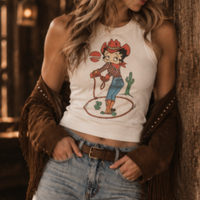 Cowgirl Betty Graphic Crop Tank
